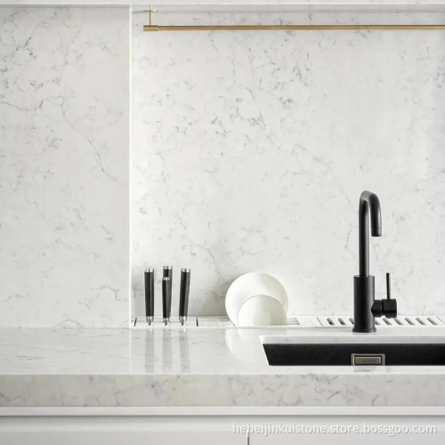 JK Home Kitchen Design - Stone Bianco Carrara Marble Tops
